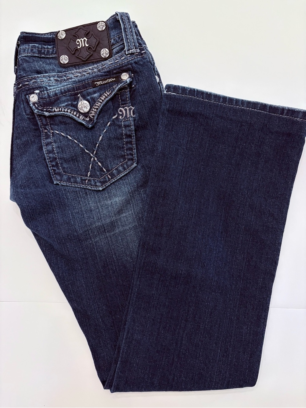 Miss Me Dark Blue Embellished Boot Cut Jeans